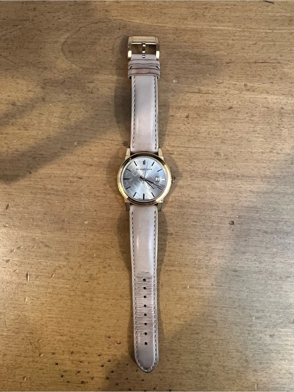 Burberry Rose Gold Watch with Blush Leather Strap